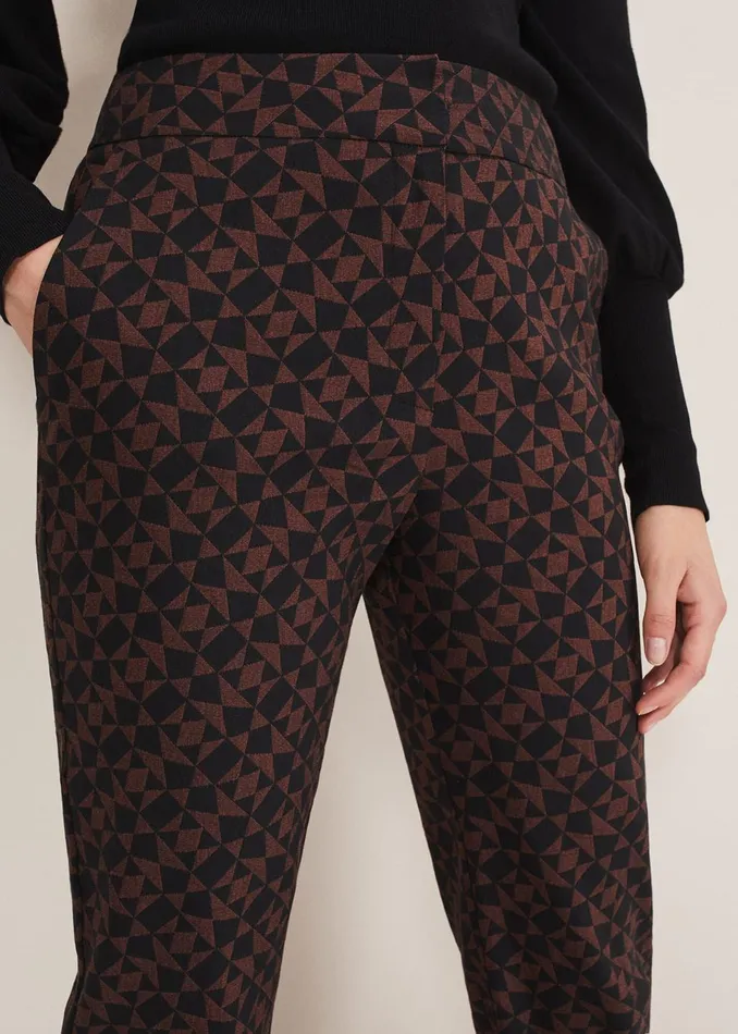 Women Phase Eight Trousers Mackenzie Geo Jacquard Tapered Trouser