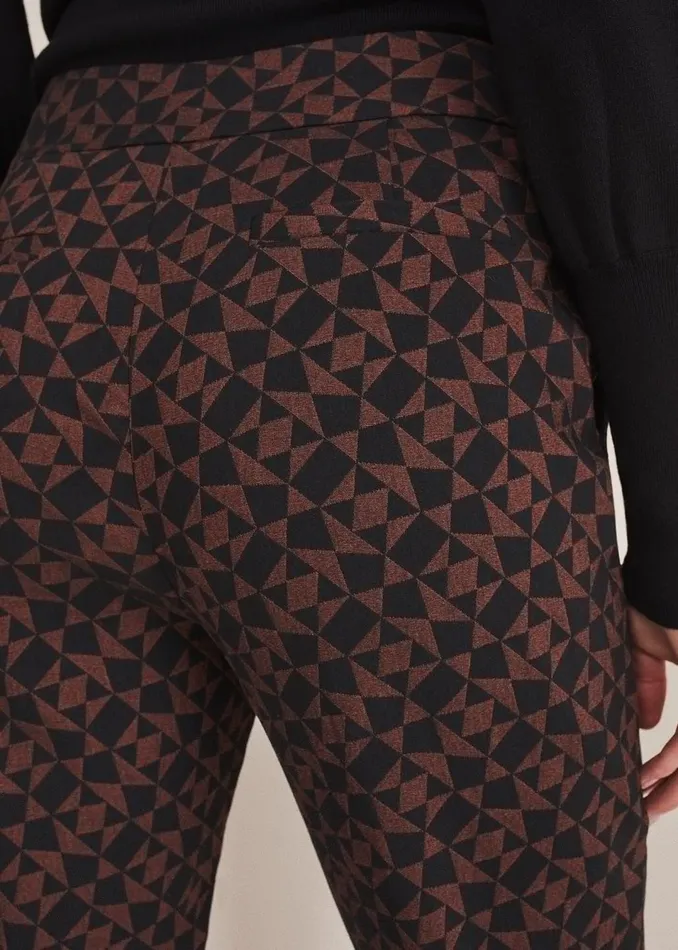 Women Phase Eight Trousers Mackenzie Geo Jacquard Tapered Trouser