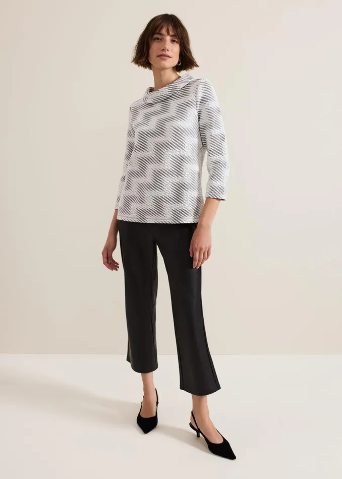 Women Phase Eight Trousers Mya Black Pu Crop Trousers