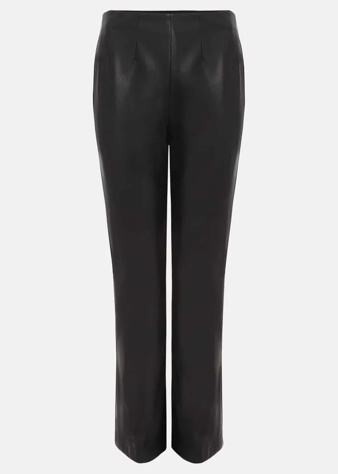 Women Phase Eight Trousers Mya Black Pu Crop Trousers