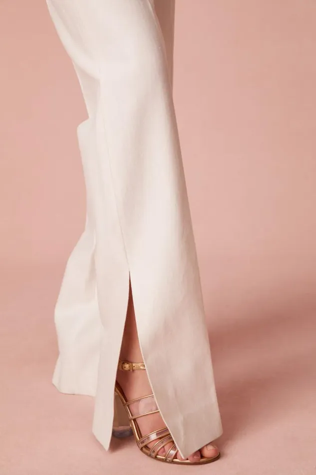 Women Poppet Straight Leg Tailored Pants Antique White LoveShackFancy Pants and Shorts Women Poppet Straight Leg Tailored Pants Antique White LoveShackFancy Pants and Shorts