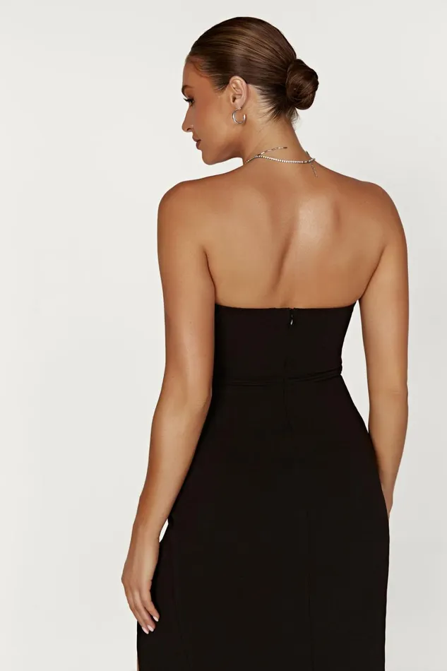 Women Rachel Crepe Bandeau Thigh Split Mini Dress 8211 Black Black Meshki Mini Dresses Women Rachel Crepe Bandeau Thigh Split Mini Dress 8211 Black Black Meshki Mini Dresses