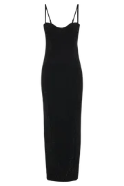 Women Rafaela Diamante Maxi Dress 8211 Black Black Meshki Maxi Dresses