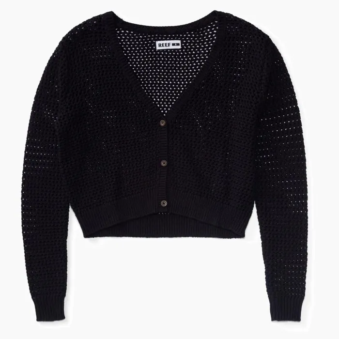 Women Reef Hoodies Sweaters and Jackets Mika Knit Cardigan Caviar