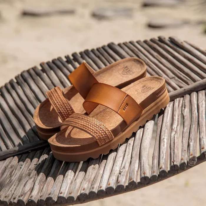 Women Reef Slides Cushion Vista Hi Natural Braid
