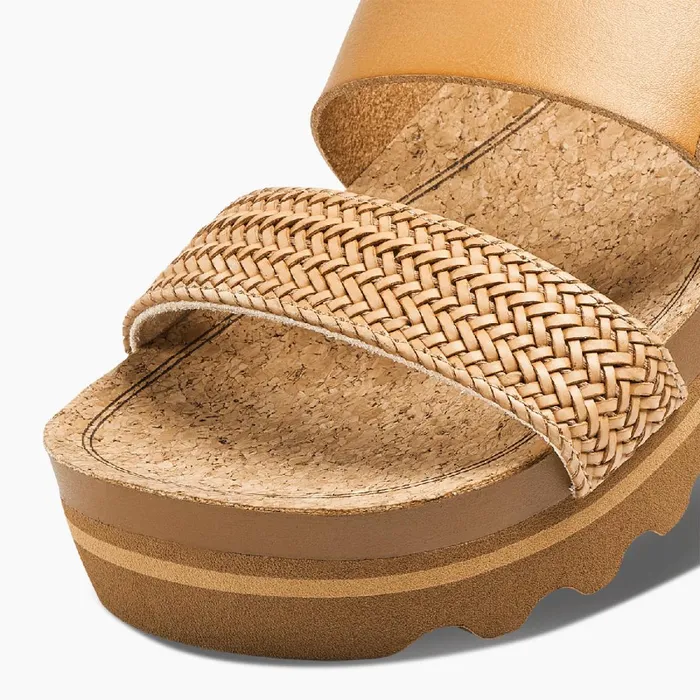 Women Reef Slides Cushion Vista Hi Natural Braid