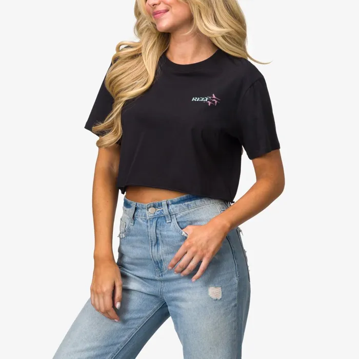 Women Reef TShirts Tanks and Dresses Flamazing Crop Tee Caviar