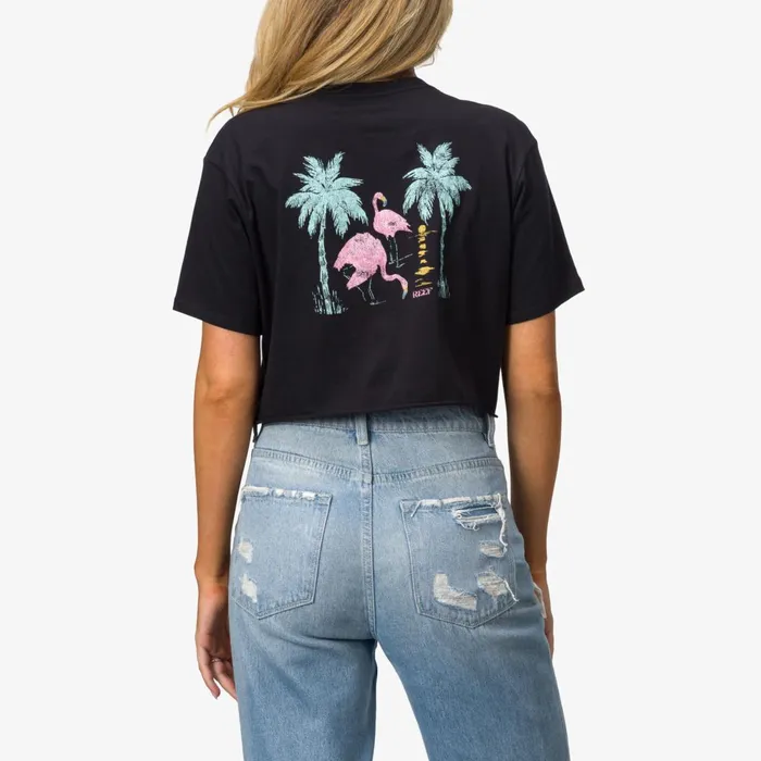 Women Reef TShirts Tanks and Dresses Flamazing Crop Tee Caviar