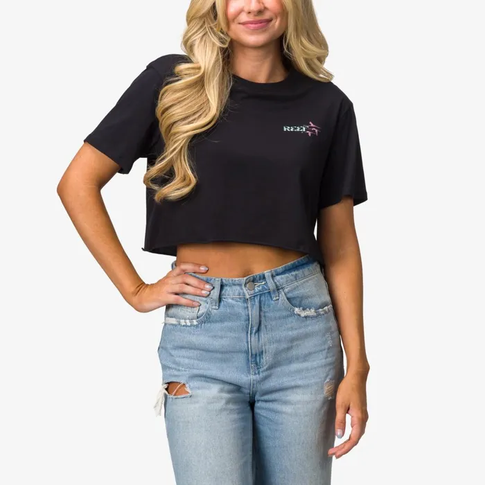 Women Reef TShirts Tanks and Dresses Flamazing Crop Tee Caviar