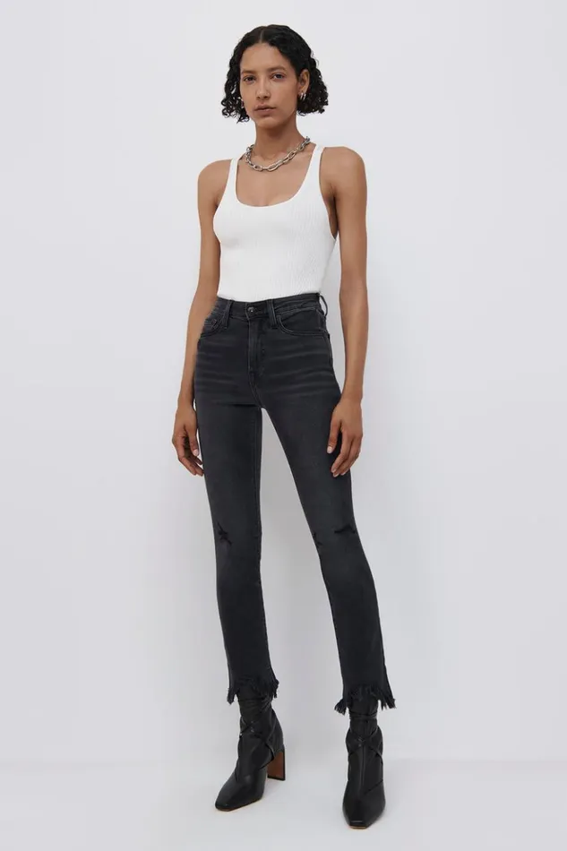 Women River Straight Leg Denim Vintage Noir Jonathan Simkhai Pants and Bottoms