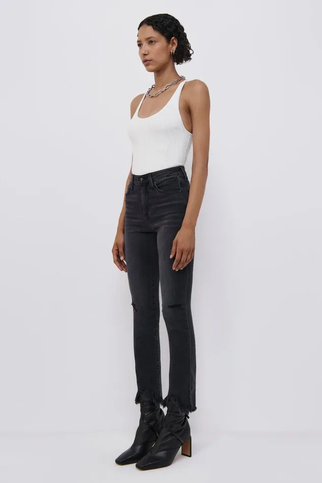 Women River Straight Leg Denim Vintage Noir Jonathan Simkhai Pants and Bottoms