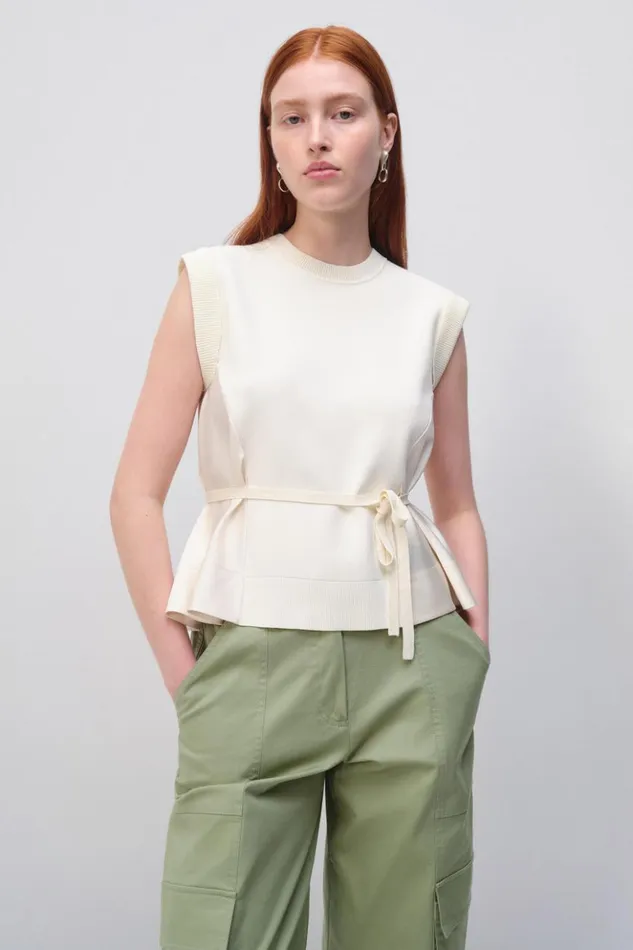 Women Rosalia Top Natural White Jonathan Simkhai Knitwear