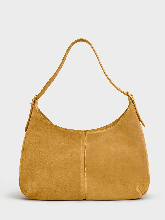 Women Rouje Big Bag Suede Beige Bags and Baskets