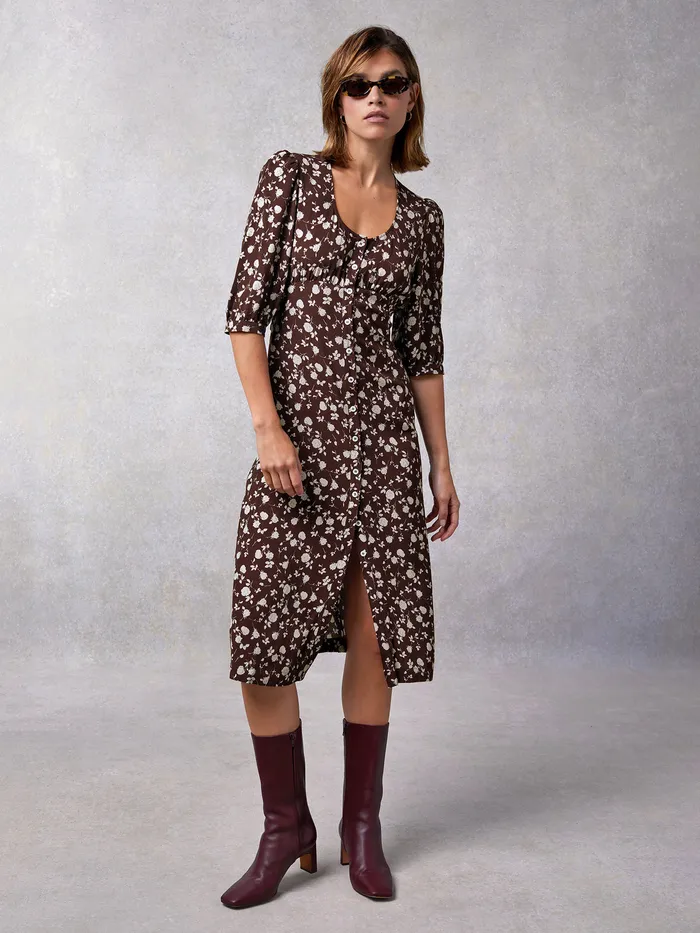 Women Rouje Elona Dress Memeroses Marron Dresses
