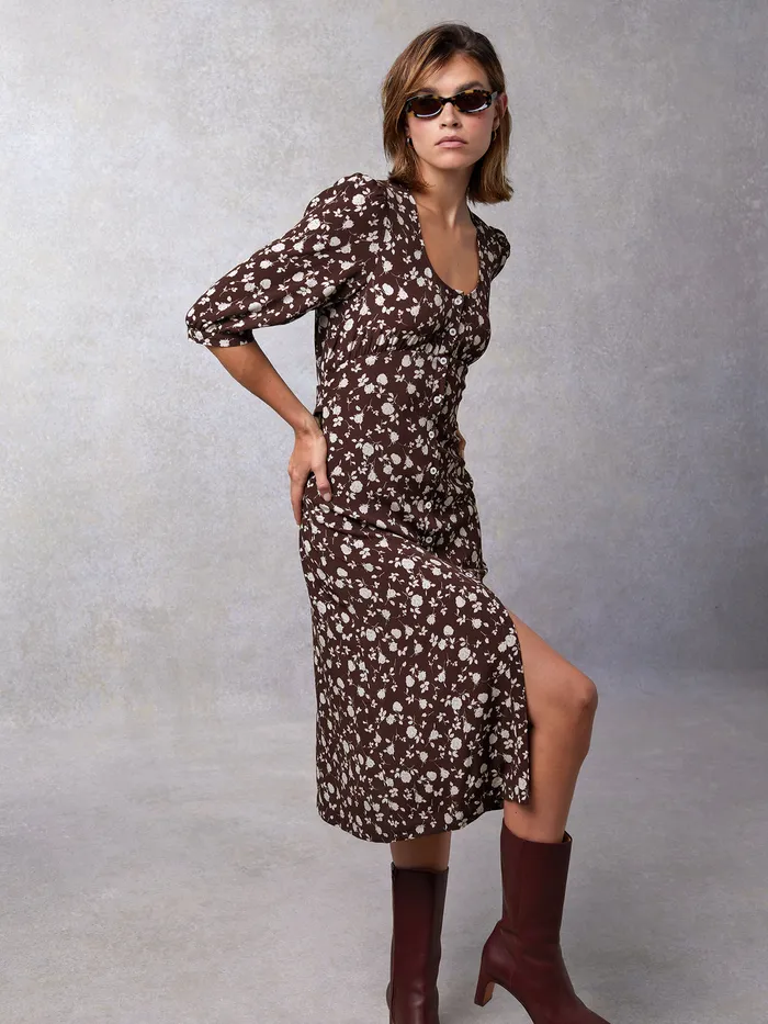 Women Rouje Elona Dress Memeroses Marron Dresses