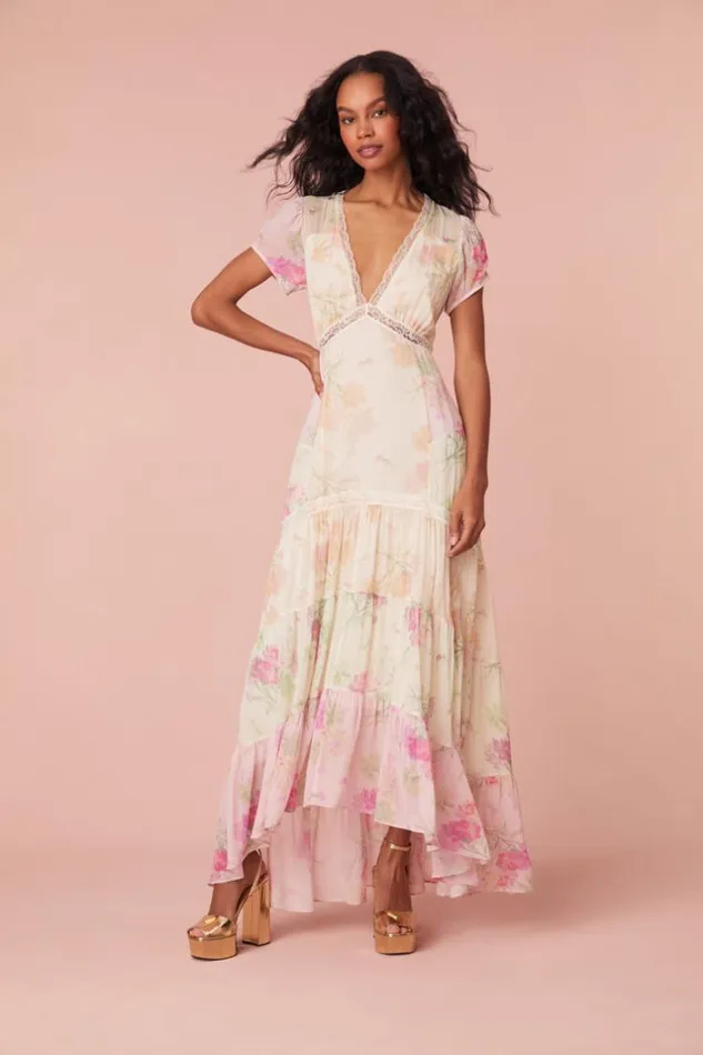 Women Roupell Chiffon Maxi Dress Garden Sunset LoveShackFancy Dresses Women Roupell Chiffon Maxi Dress Garden Sunset LoveShackFancy Dresses