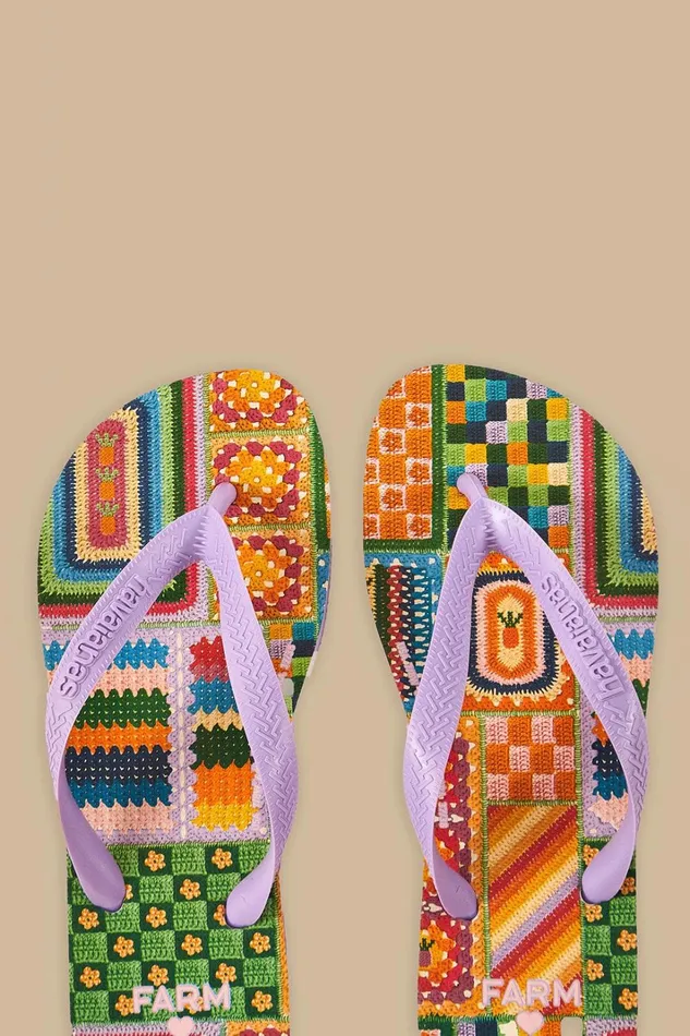 Women Sandals Farm Rio Mixed Crochet Havaianas Sandals