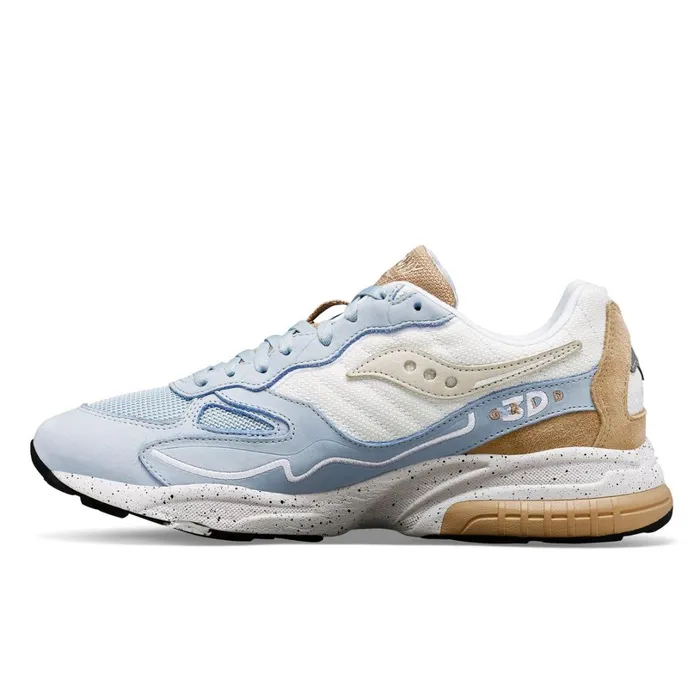 Women Saucony Lifestyle 3d Grid Hurricane Premium Light Bluecream