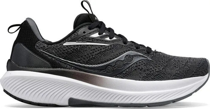 Women Saucony Walking Echelon 9 Extra Wide Blackwhite