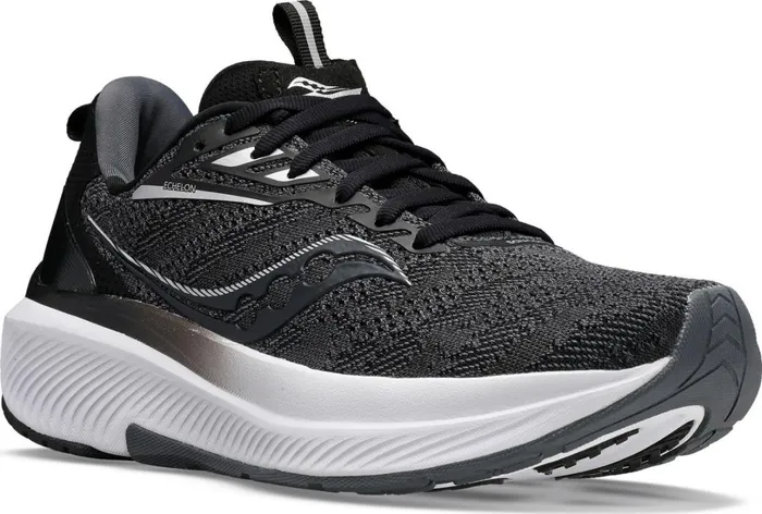 Women Saucony Walking Echelon 9 Extra Wide Blackwhite