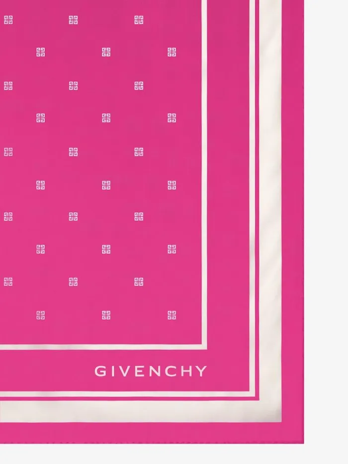 Women Scarves Givenchy Square In 4G Silk Dark Pink