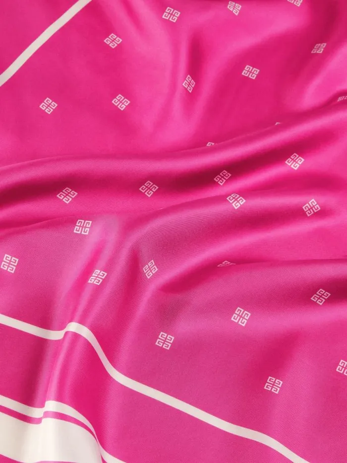Women Scarves Givenchy Square In 4G Silk Dark Pink