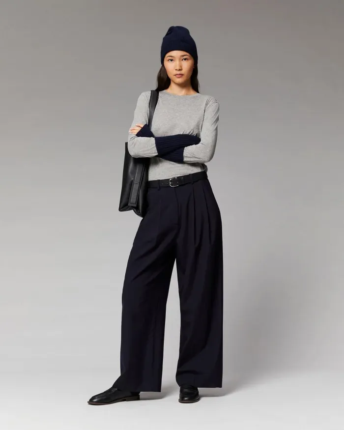 Women Shirts TShirts and Tops From Future Basic Long Sleeve Crewneck TShirt Dark Heather Gray