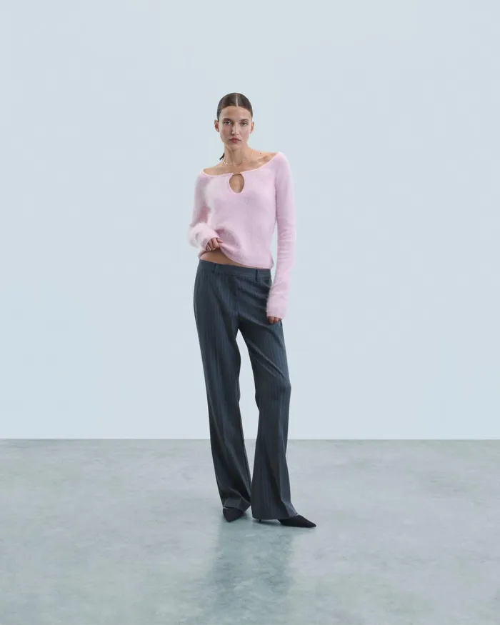Women Shirts TShirts and Tops From Future Long Sleeve Brushed Cashmere Top Fairy Pink