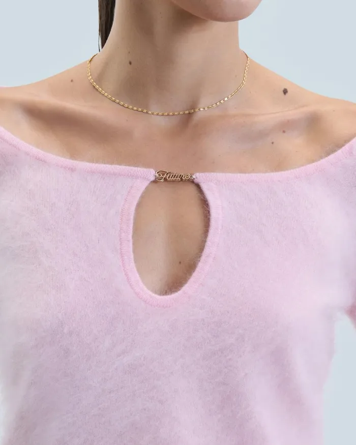 Women Shirts TShirts and Tops From Future Long Sleeve Brushed Cashmere Top Fairy Pink