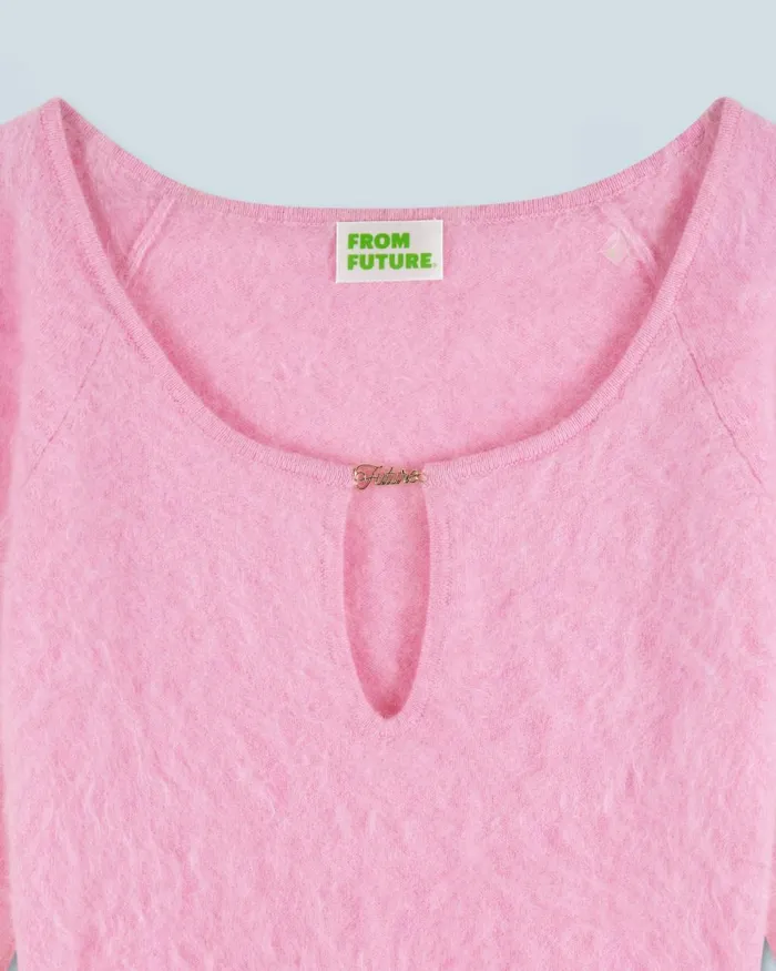 Women Shirts TShirts and Tops From Future Long Sleeve Brushed Cashmere Top Fairy Pink