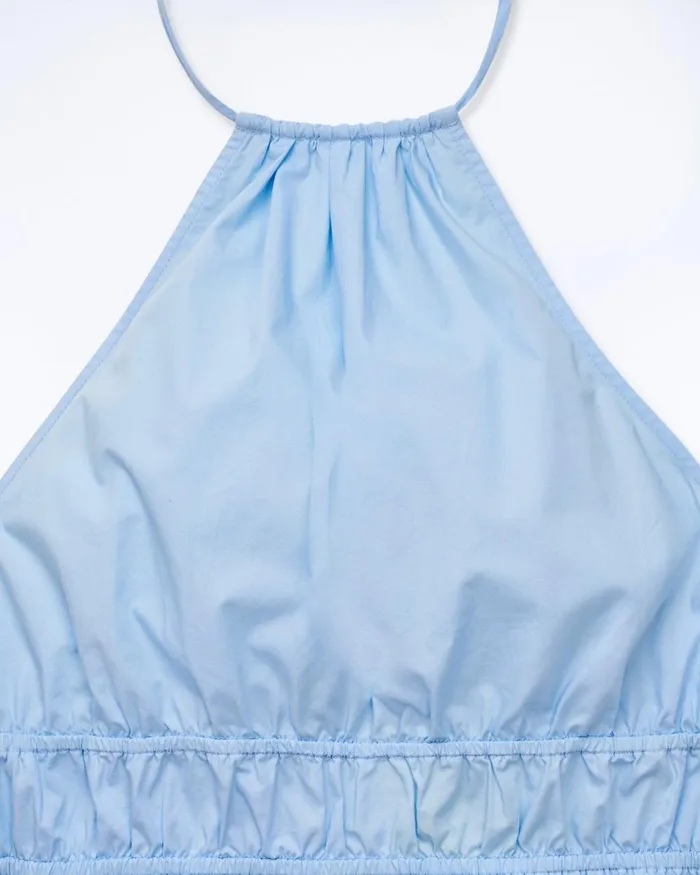 Women Shirts TShirts and Tops From Future Poplin Strap Top Baby Blue