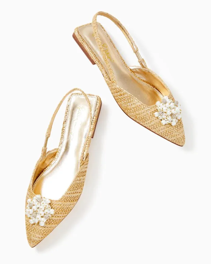 Women Shoes Lilly Pulitzer Brit Straw Slingback Shoe Gold Metallic Women Shoes Lilly Pulitzer Brit Straw Slingback Shoe Gold Metallic