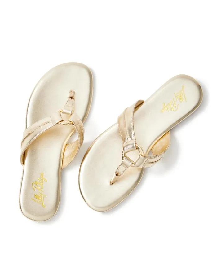 Women Shoes Lilly Pulitzer McKim Sandal Gold Metallic