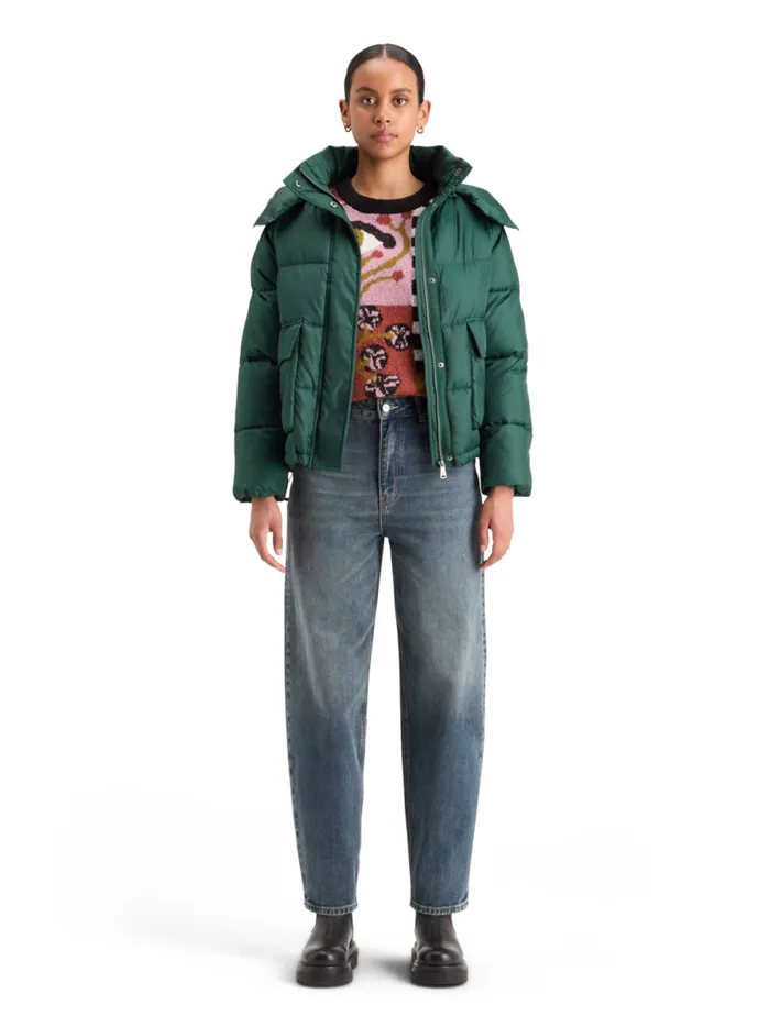Women SHORT RIPSTOP PUFFER Cypress Green Scotch and Soda Jackets and Coats