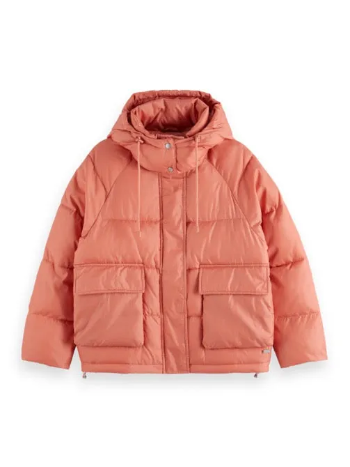 Women SHORT RIPSTOP PUFFER Cypress Green Scotch and Soda Jackets and Coats