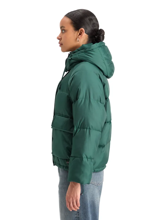 Women SHORT RIPSTOP PUFFER Cypress Green Scotch and Soda Jackets and Coats