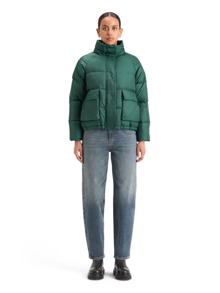 Women SHORT RIPSTOP PUFFER Cypress Green Scotch and Soda Jackets and Coats