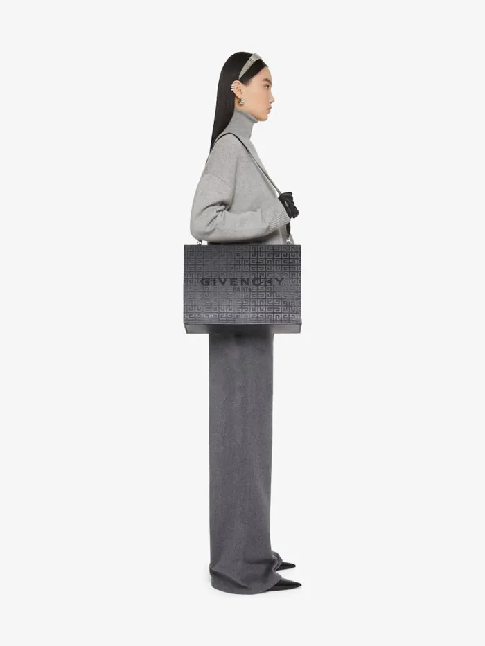 Women Shoulder Bags Givenchy Medium GTote Shopping Bag In 4G Canvas With Chain Dark Grey