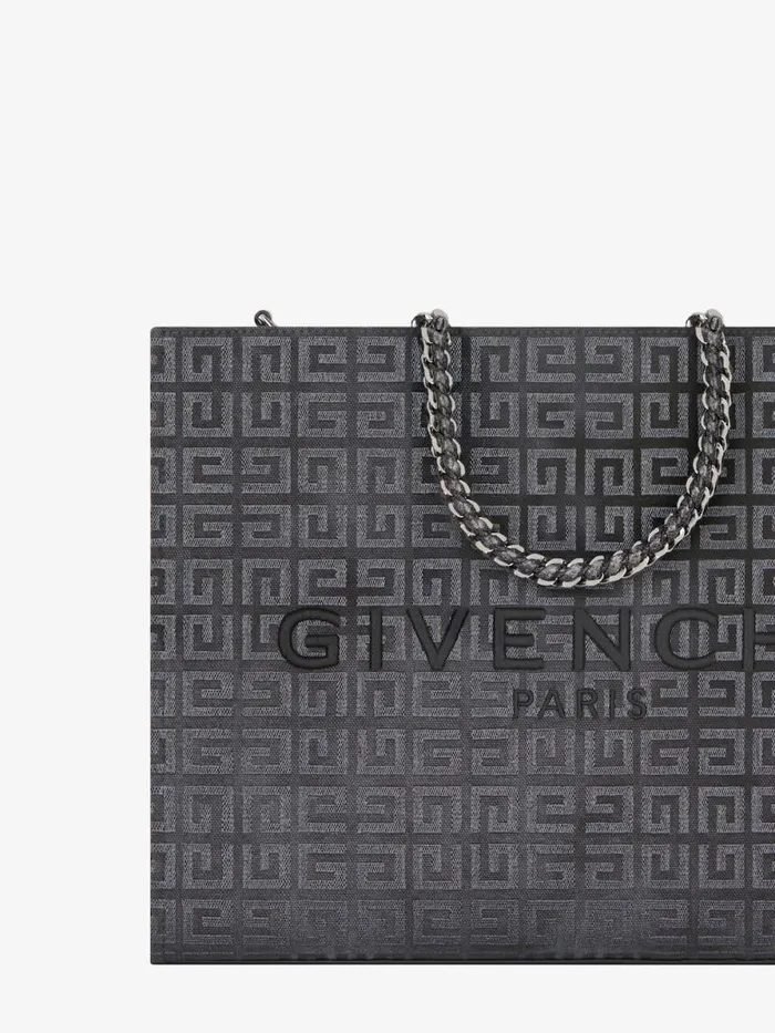 Women Shoulder Bags Givenchy Medium GTote Shopping Bag In 4G Canvas With Chain Dark Grey
