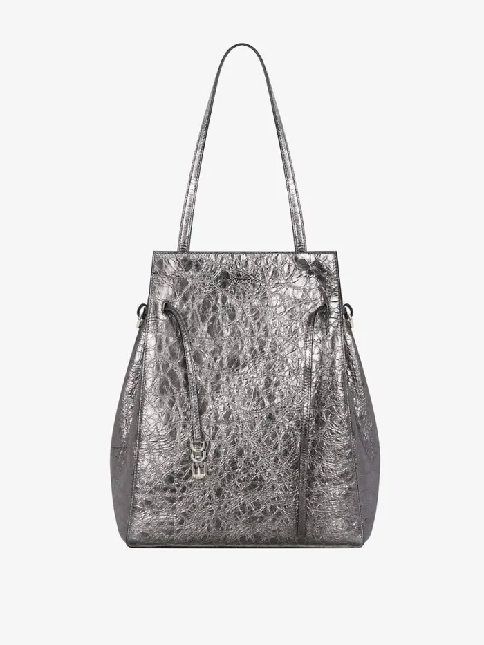 Women Shoulder Bags Givenchy Medium Voyou Tote Bag In Laminated Leather Silvery Grey Women Shoulder Bags Givenchy Medium Voyou Tote Bag In Laminated Leather Silvery Grey