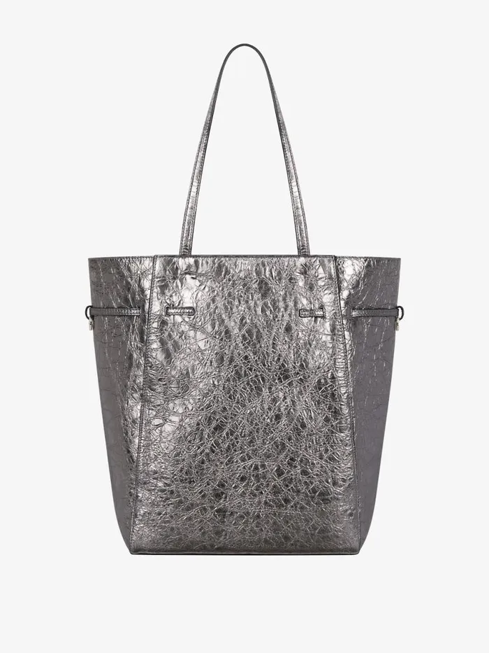 Women Shoulder Bags Givenchy Medium Voyou Tote Bag In Laminated Leather Silvery Grey Women Shoulder Bags Givenchy Medium Voyou Tote Bag In Laminated Leather Silvery Grey