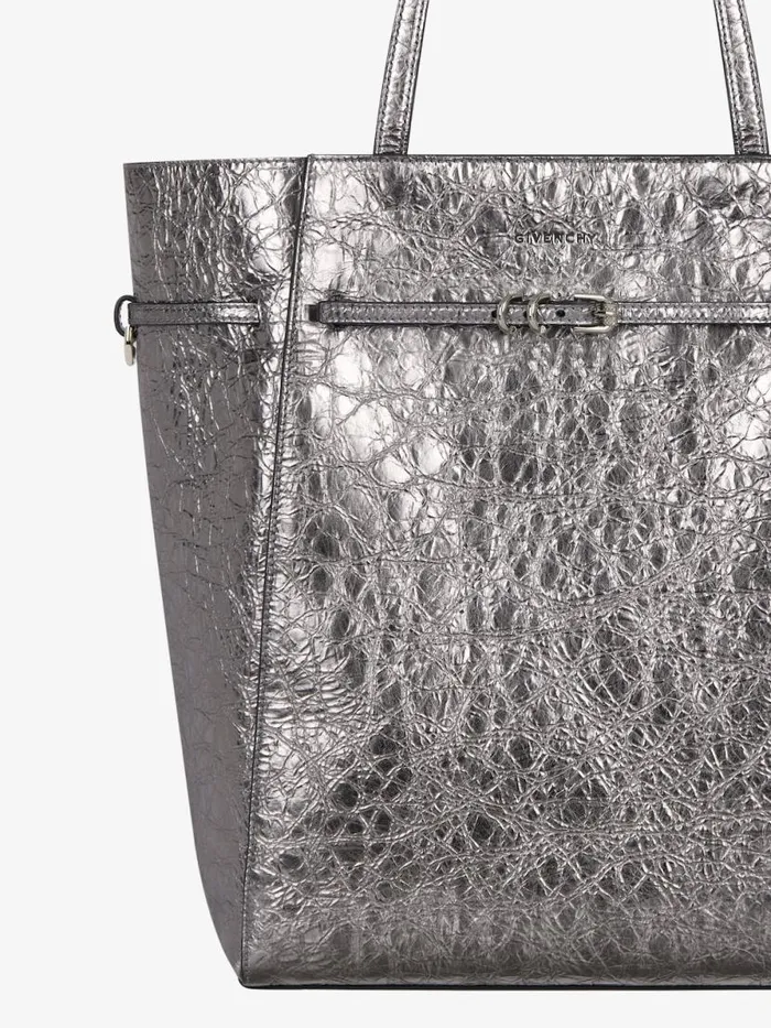 Women Shoulder Bags Givenchy Medium Voyou Tote Bag In Laminated Leather Silvery Grey Women Shoulder Bags Givenchy Medium Voyou Tote Bag In Laminated Leather Silvery Grey