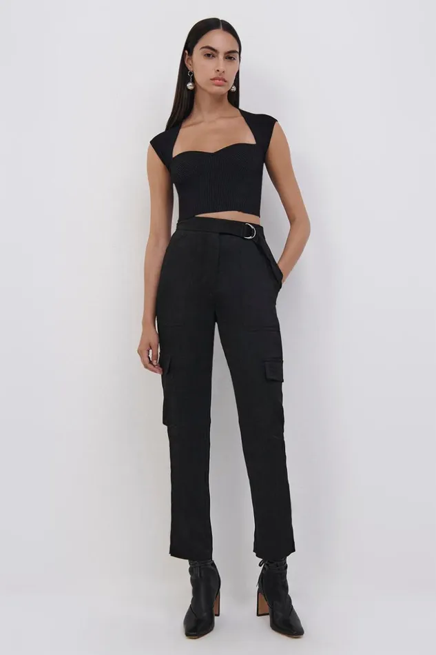 Women Signature Abia Tee Black Jonathan Simkhai Knitwear