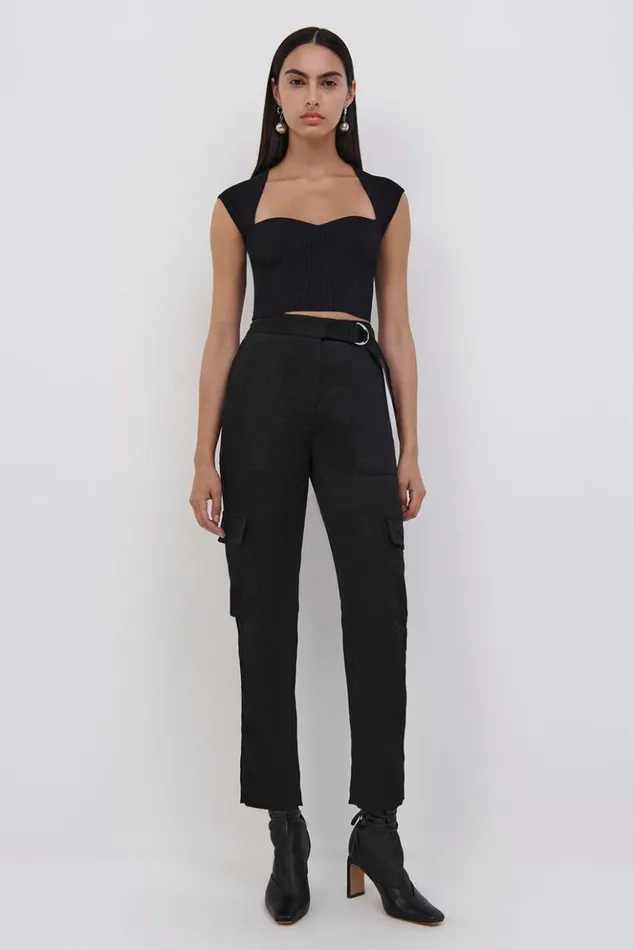 Women Signature Abia Tee Black Jonathan Simkhai Knitwear