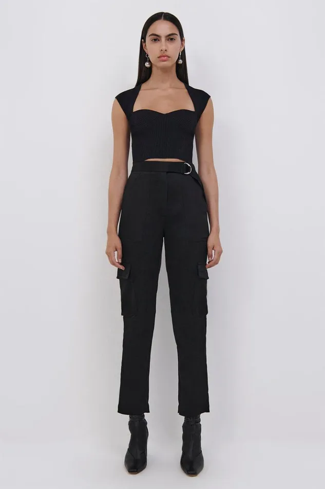 Women Signature Abia Tee Black Jonathan Simkhai Knitwear