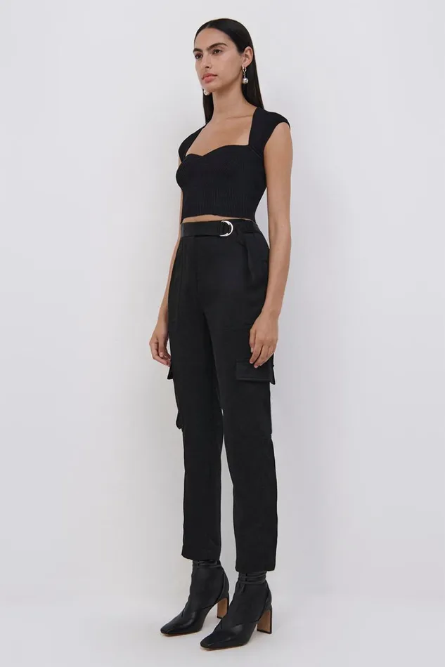 Women Signature Abia Tee Black Jonathan Simkhai Knitwear