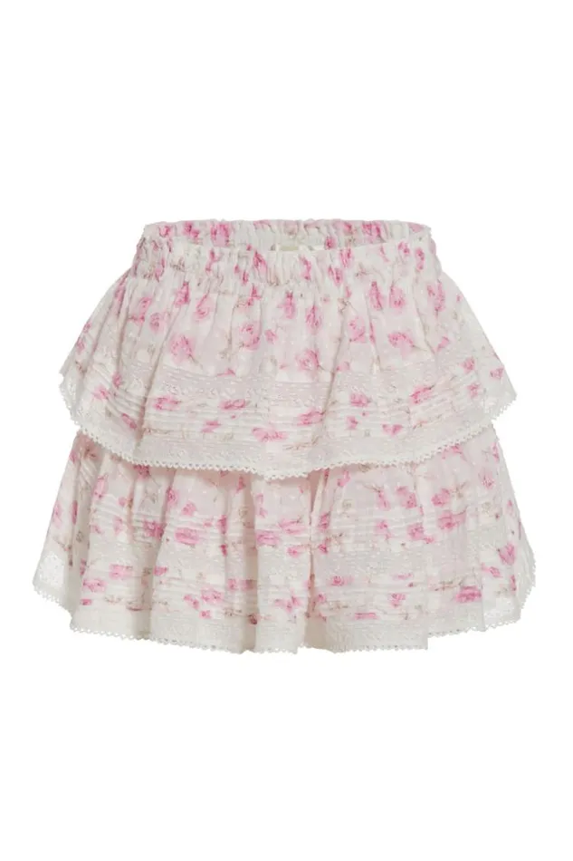 Women Signature Fragrance Print Ruffle Mini Skirt Sterling Dusk LoveShackFancy Skirts Women Signature Fragrance Print Ruffle Mini Skirt Sterling Dusk LoveShackFancy Skirts