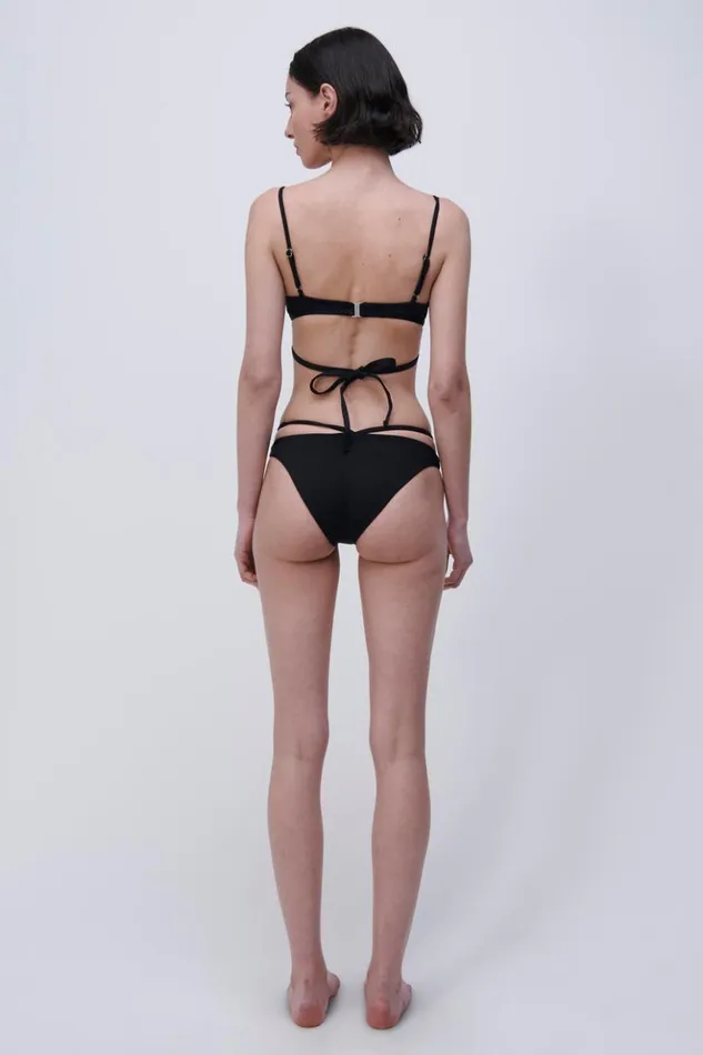 Women Signature Harlen Bikini Top Black Jonathan Simkhai Swimwear