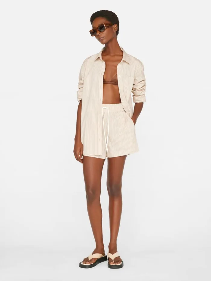Women Skirts and Shorts FRAME Drawstring Lounge Short 8212 Sand Multi