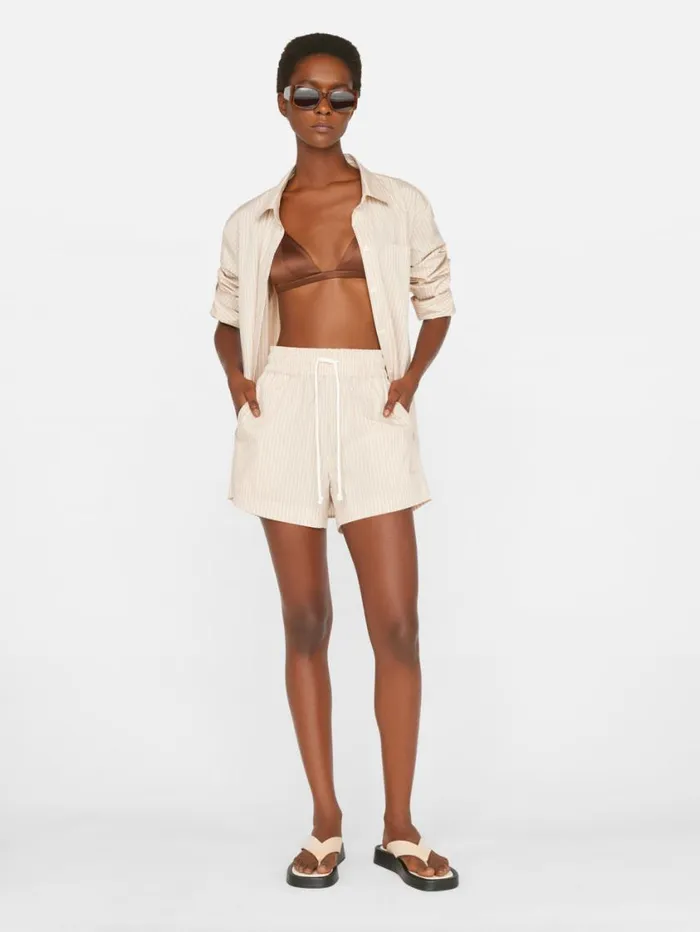 Women Skirts and Shorts FRAME Drawstring Lounge Short 8212 Sand Multi